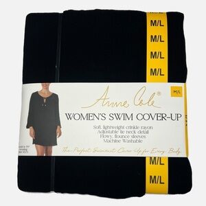 NWT Anne Cole Black Swim Cover-Up Womens size Medium